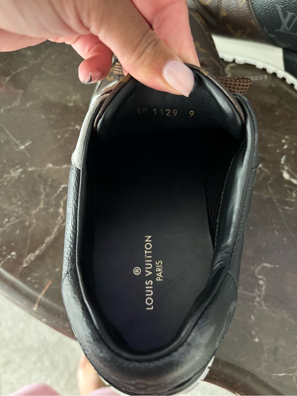 Louis Vuitton Brown Monogram Men's Sneakers with White Accents - Picture 3 of 3